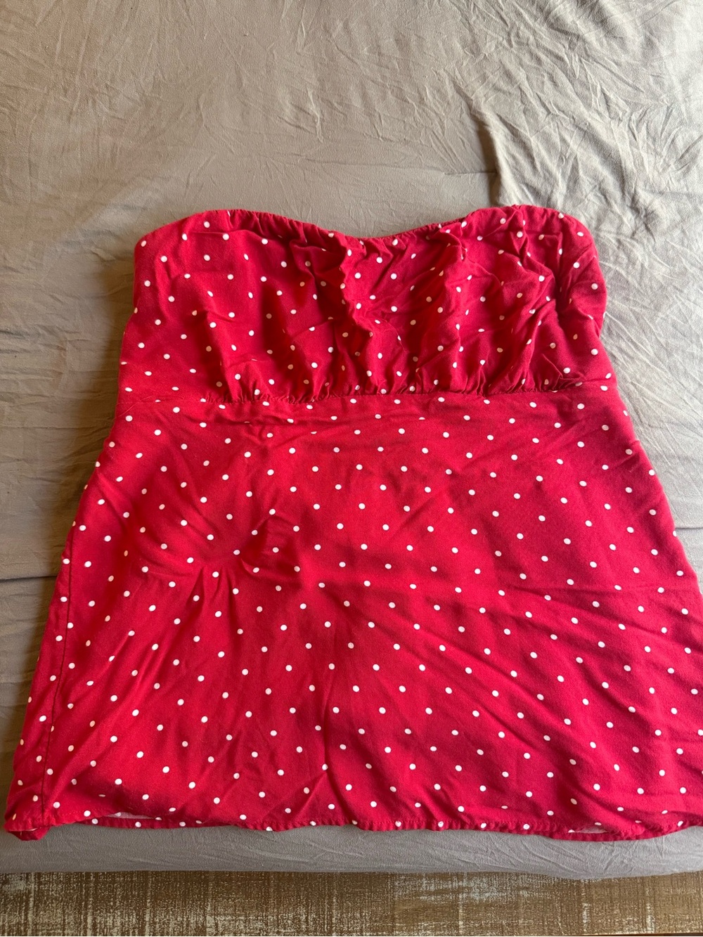 Hollister Strapless Red Polka Dot Top